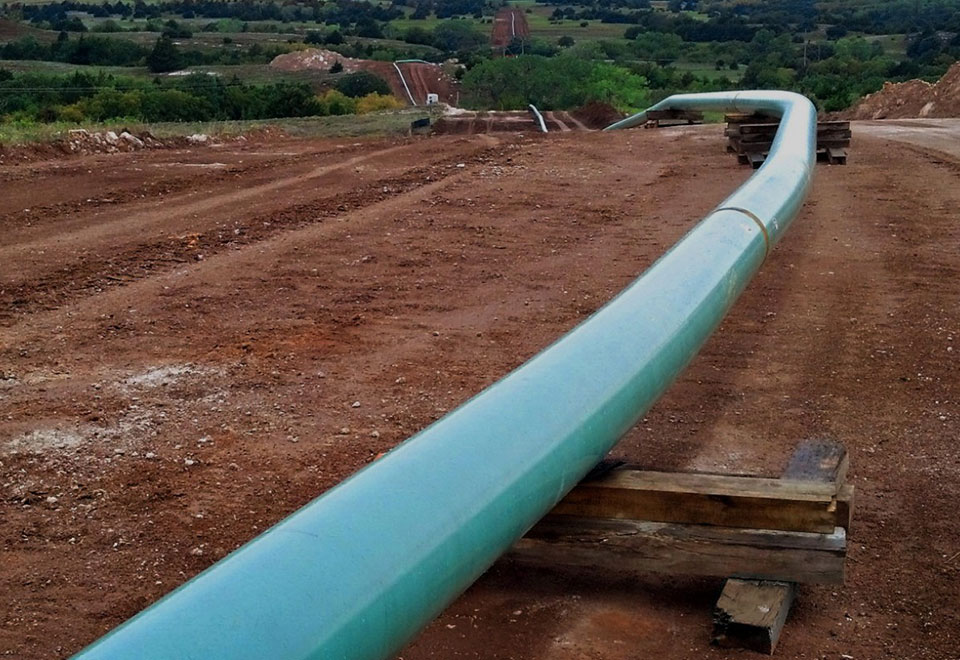 A pipeline at a construction site.